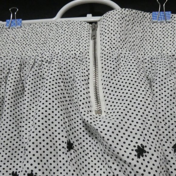 COSTA BLANCA | Black and White Polka Dot and Flower Stitched Skirt | 100% Cotton - Picture 11 of 15